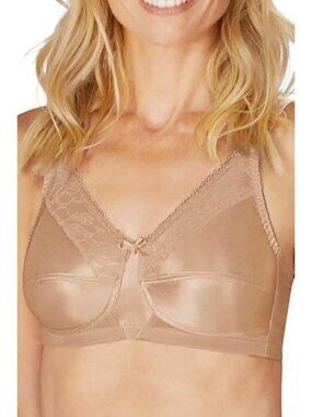 Amoena Women's Adult Nancy Cut and Sewn Wire Free Bra Size 50D Beige 1151